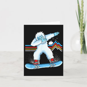 Dabbing Yeti Snowboarden Vintage Berg Karte