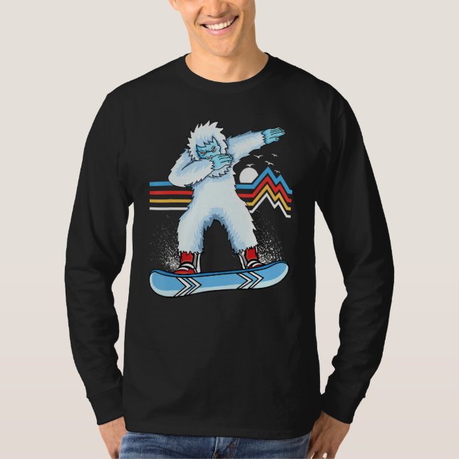 Dabbing Yeti Vintag Snowboarding Retro Snowboard T-Shirt (Vorderseite)