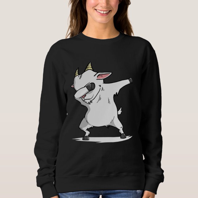 Dabbing Ziege Dab Tance Farm Pet Gif Sweatshirt (Vorderseite)
