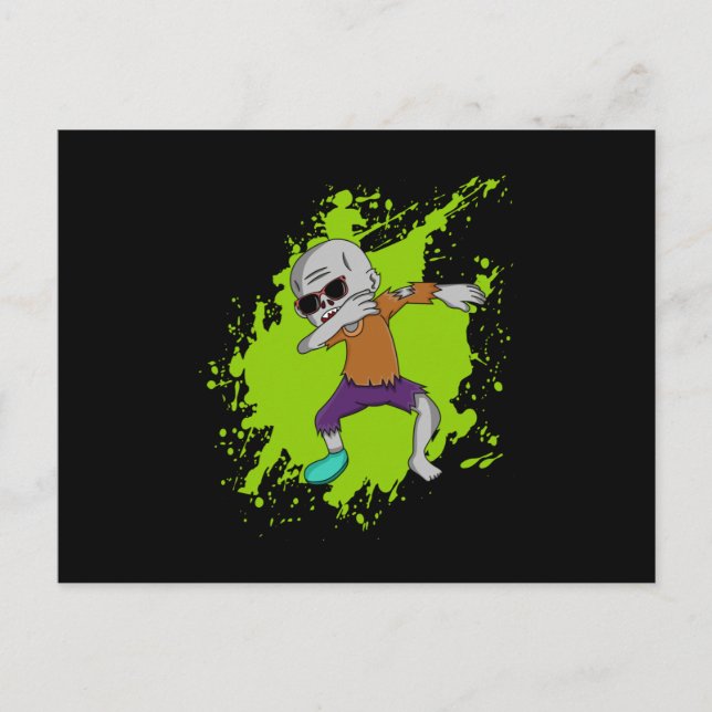 Dabbing Zombie Dab Halloween Cooles Funny Gift Ide Postkarte (Vorderseite)