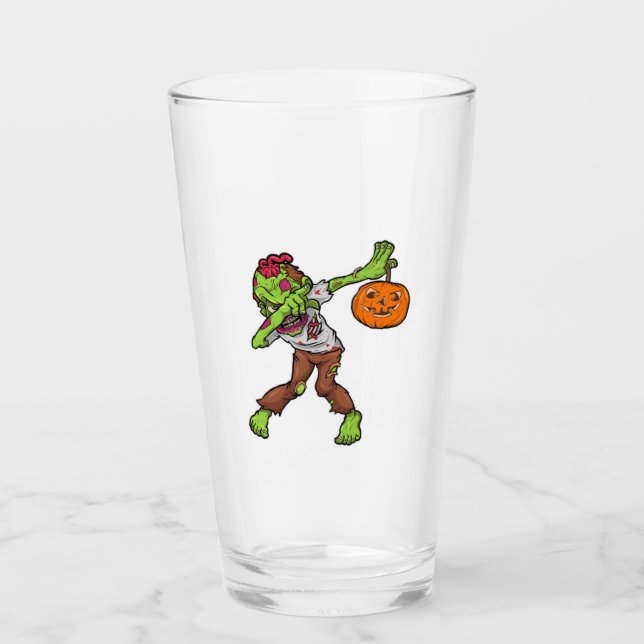 Dabbing Zombie Halloween Dab Lustiges Geschenkdesi Glas (Vorderseite)