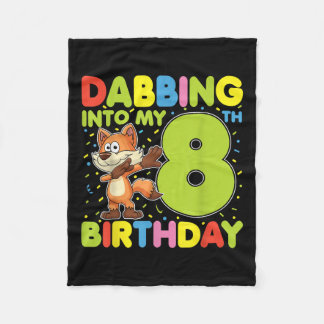 Dabbing Zu Meinem 8. Geburtstag Fuchs Acht Jahre A Fleecedecke