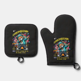 DABBING ZUKÜNFTIGE LERNEN TOPFHALTER  OFENHANDSCHUH & Topflappen-Set