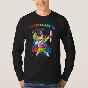 Dabbings Unicorn Kindergarten nagelte es letzten T T-Shirt