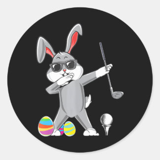 Dabing Easter Golf Osterfest Bunny Rabbit Golfer Runder Aufkleber