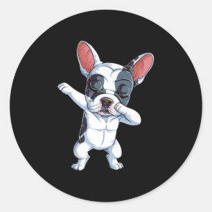 Dabing French Bulldog Kids Boys Dog Lover Runder Aufkleber