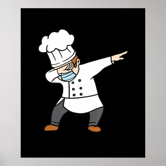 Dabing Pizza Koch Baker Pizzabaker Dab Tanzgeschen Poster (Vorne)