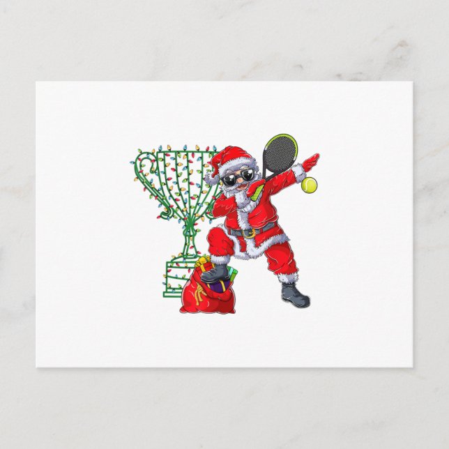 Dabing Santa Tennis Weihnachten Weihnachten Weihna Ankündigungspostkarte (Vorderseite)