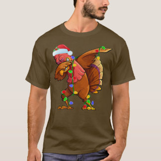 Dabing Turkey Bird Xmas Lights Funny Santa Türkei T-Shirt