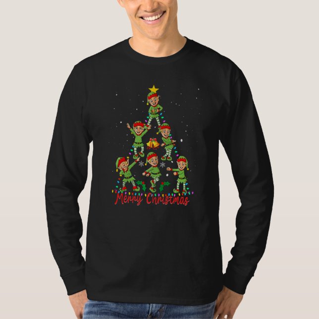 Dace Elf Tree Matching Family Group Christmas Paja T-Shirt (Vorderseite)