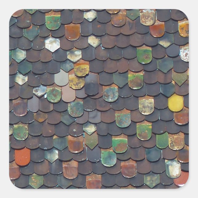 Dach-998-Farbe Quadratischer Aufkleber (Vorderseite)
