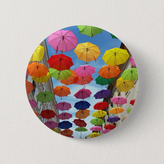 Dach aus Regenschirmen Button (Vorderseite)