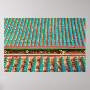 Dach Detail des Südputuo-Tempels Poster