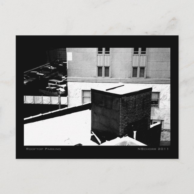 Dach Parkplatz Städtische Winterlandschaft Postkarte (Vorderseite)