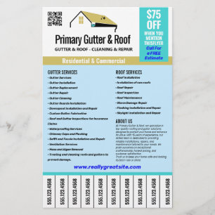 Dach- und Gutter-Dienste reißen Telefonnummern ab Flyer
