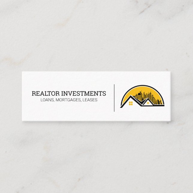 Dach und Stadtbild Mini Visitenkarte (Vorderseite)