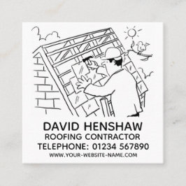 Dacharbeiter oder Dachdecker Quadratische Visitenkarte