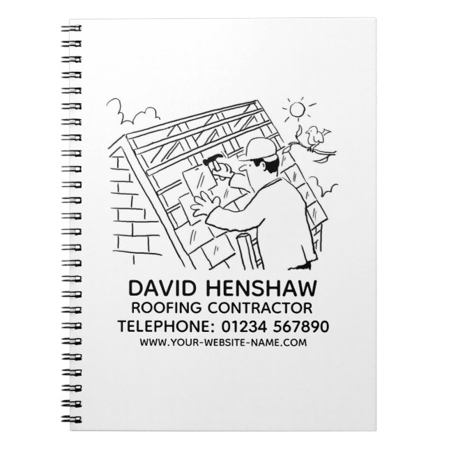 Dacharbeitnehmer oder Dachdecker-Notebook Notizblock (Vorderseite)