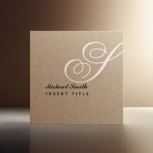 Dachboden-elegantes personalisiertes Monogramm Quadratische Visitenkarte