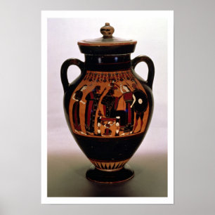 Dachboden Schwarzzahl Amphora, der die Geburt von Poster
