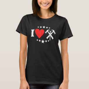 Dachdecken Liebe Dachdecken Herz Decken Ich Liebe  T-Shirt