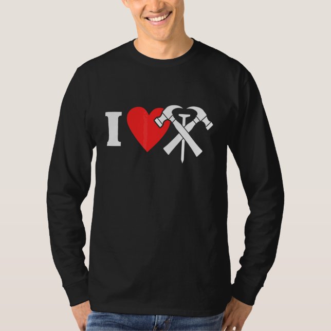 Dachdecken Liebe Dachdecken Herzdecken Ich Liebe D T-Shirt (Vorderseite)