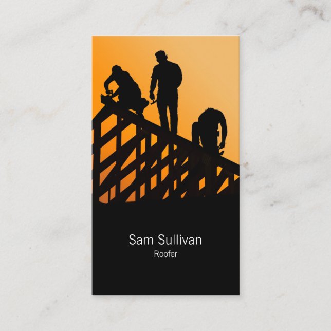 Dachdecker-Bauunternehmer Visitenkarte (Vorderseite)