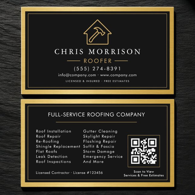 Dachdecker-Dachdecker-Service QR-Code Professional Visitenkarte (Von Creator hochgeladen)