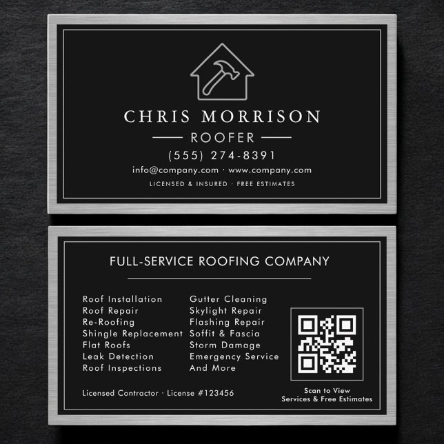 Dachdecker-Dachservice-QR-Code-Unternehmer Visitenkarte (Von Creator hochgeladen)