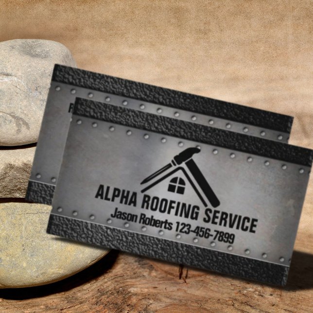 Dachdecker des Auftragnehmers Visitenkarte (Contractor Roof Repair Construction Roofing Roofer Business Card)