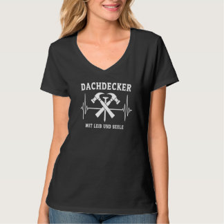 Dachdecker Ekg Dachdecker Handwerker Herz Linie Da T-Shirt