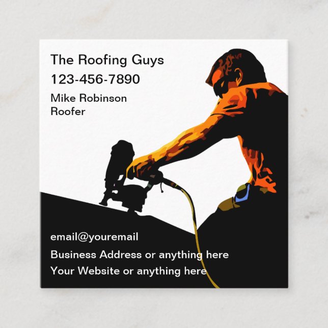 Dachdecker Roofer Theme Business Cards Quadratische Visitenkarte (Vorderseite)