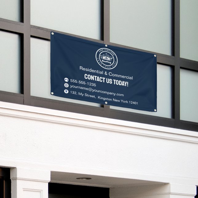 Dachdeckerfirma | Benutzerdefinierte Logodienste Banner (Äußeres Gebäude)