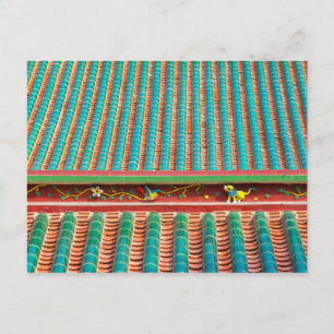Dachdetail des South Putuo Tempels Postkarte