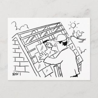 Dachdienstleistungen Cartoon Design Postkarte