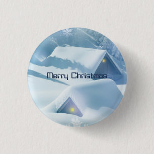 Dächer mit glänzender Schneedecke Button