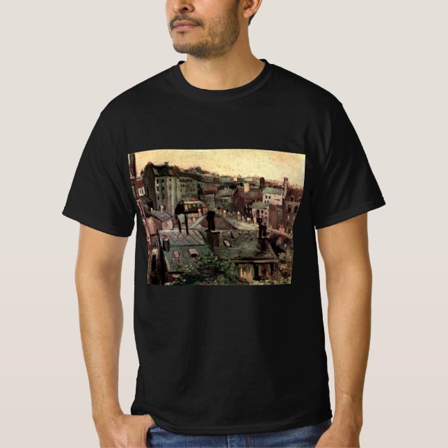 Dächer und Backs von Häusern von Vincent van Gogh T-Shirt (Vorderseite)