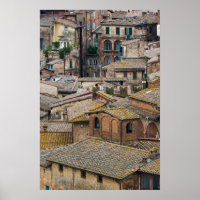 Dachfenster in Siena - vertikaler Posterdruck