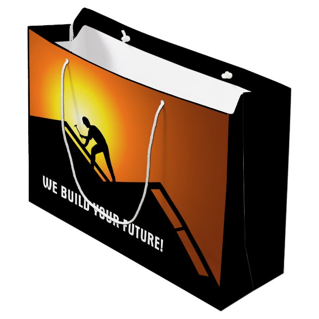 Dachgeschenktasche Große Geschenktüte (Vorderseite Schrägansicht)