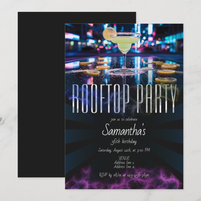 Dachlounge Sky Bar Nightlife - Parco Civico-Ciani Einladung (Vorne/Hinten)