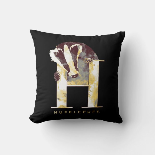 Dachs-Aquarell Harry Potters | HUFFLEPUFF™ Kissen (Vorderseite)