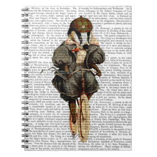 Dachs auf Vintagem Fahrrad Notizblock