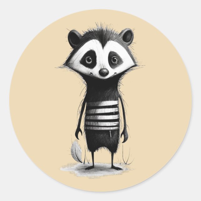 Dachs badger runder aufkleber (Vorderseite)
