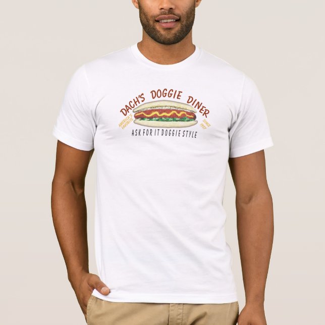 Dachs Hündchen-Restaurant T-Shirt (Vorderseite)