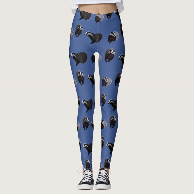 Dachs-Raserei-Leggings (blau) Leggings (Vorderseite)