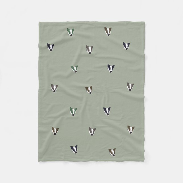 Dachs-Waldgeschöpf Fleecedecke (Vorderseite)