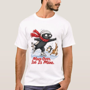 Dachs Weihnachten Winter Eislaufen lustiger Feiert T-Shirt