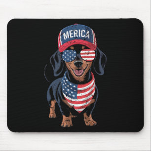 Dachshund 4. Juli US-amerikanische Flagge Doxie Hu Mousepad
