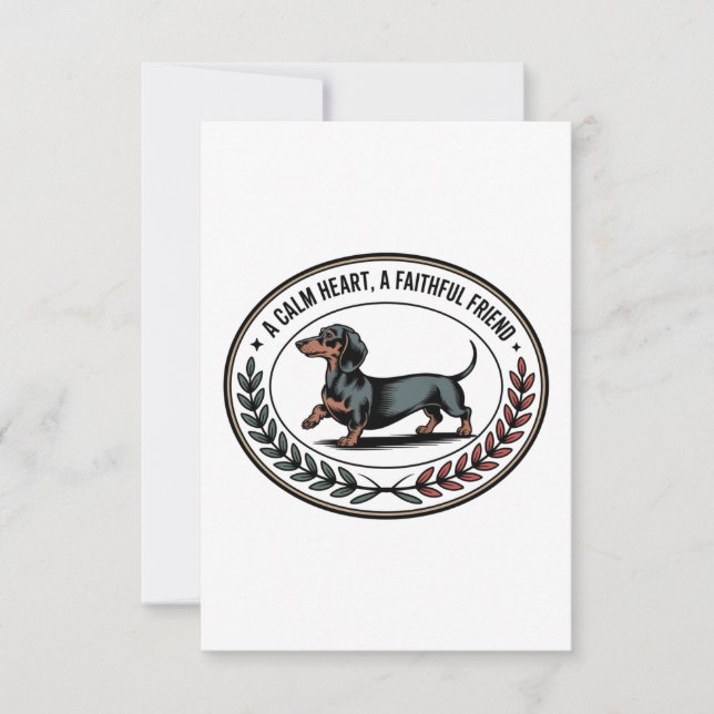 Dachshund A Calm Heart, A Faithful Friend Dankeskarte (Vorderseite)
