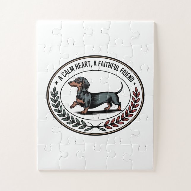 Dachshund A Calm Heart, A Faithful Friend Puzzle (Vertikal)